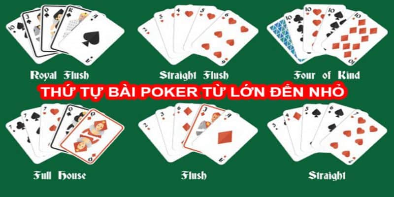 Poker bài nào to nhất - giá trị các bộ bài